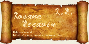 Kosana Mećavin vizit kartica